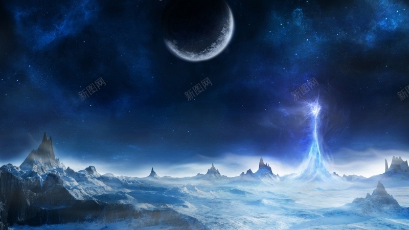 蓝色星球动漫场景jpg设计背景_新图网 https://ixintu.com 人物 动漫 卡通 梦幻