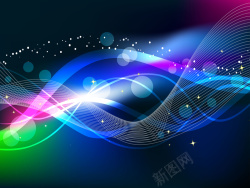 蓝黑条纹抽象蓝黑色动感曲线条纹矢量背景高清图片