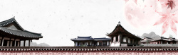 典绘画中式传统古建筑banner海报背景高清图片