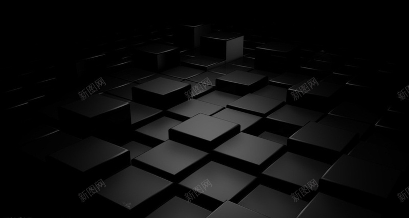 黑色方块科技平面广告jpg设计背景_新图网 https://ixintu.com 密室 平面广告 方块 科技 立体空间 简约背景 黑色背景