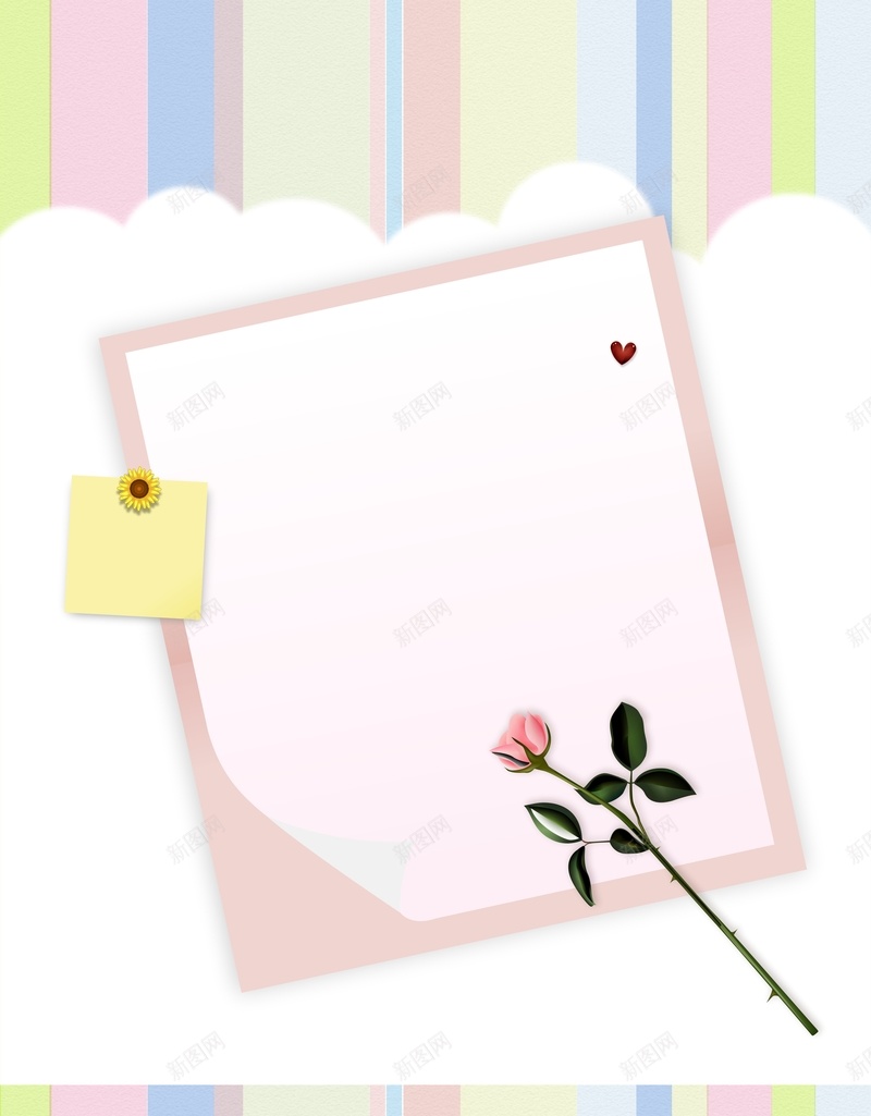 粉色条纹玫瑰背景cdr设计背景_新图网 https://ixintu.com 便签 条纹 梦幻 浪漫 玫瑰 白色 粉色