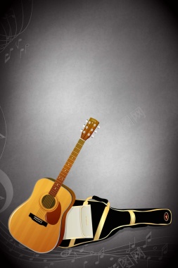 矢量大气音乐社团吉他演奏乐器海报背景