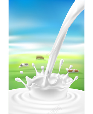 简约牛奶背景广告背景矢量图背景
