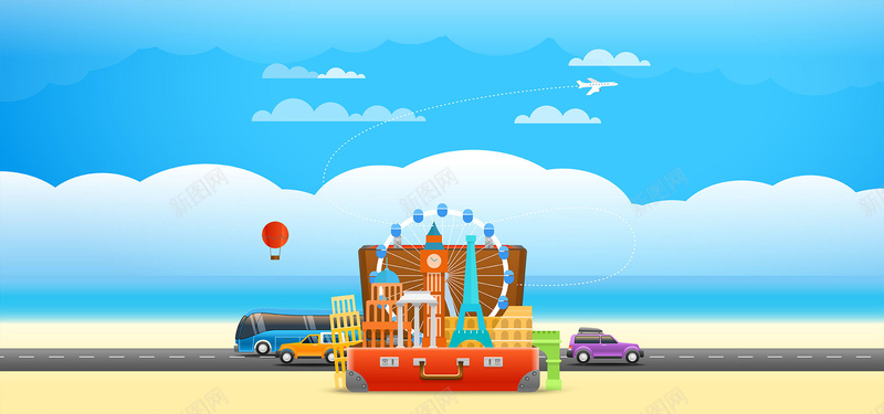 夏天来了海边沙滩旅行banner矢量图ai设计背景_新图网 https://ixintu.com 你好夏天 冰凉一下 夏天 夏天来了 夏季 夏季旅行 旅行 沙滩 海边 矢量图