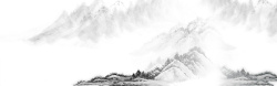 中国风龙水墨画中国风山峰淡雅手绘平面广告高清图片