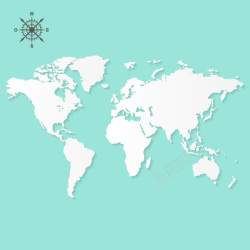 绿色磨砂主图清新简约绿色世界地图指南针主图背景矢量图高清图片
