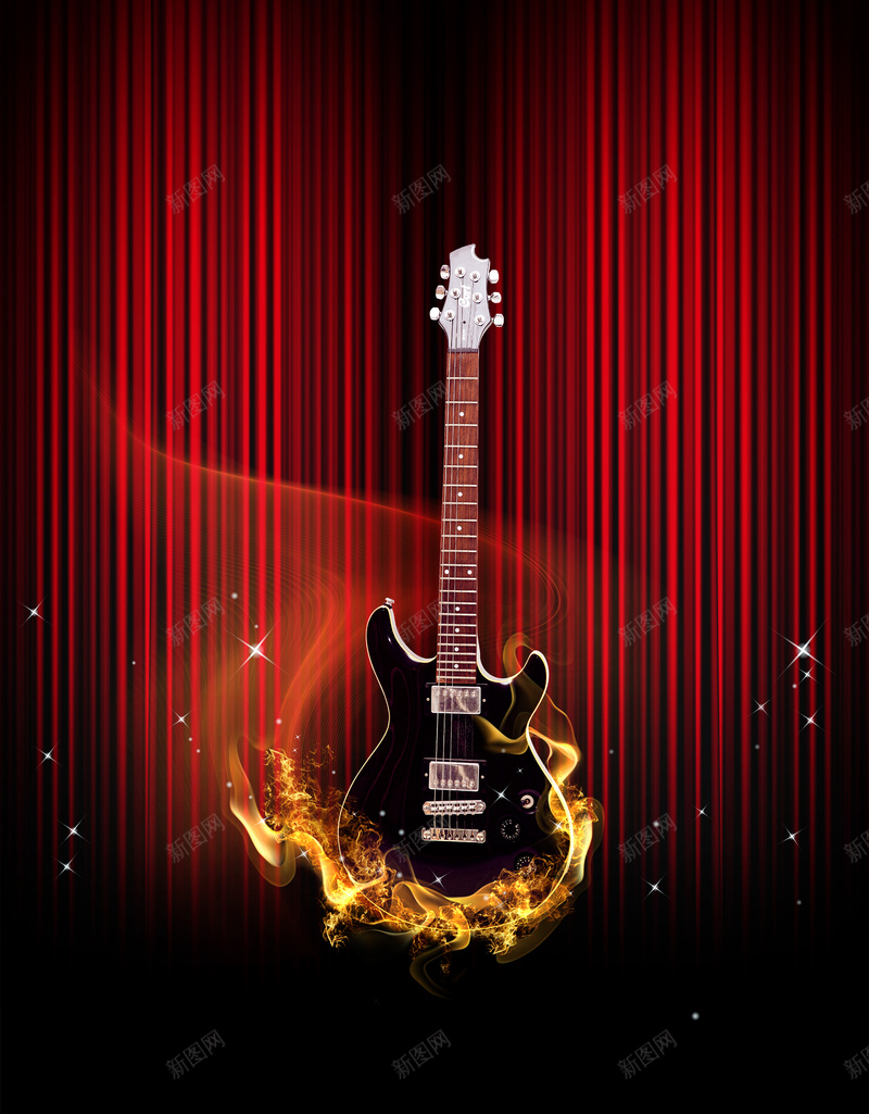 梦幻吉他音乐元素海报背景psd设计背景_新图网 https://ixintu.com 吉他 梦幻 海报背景 音乐元素