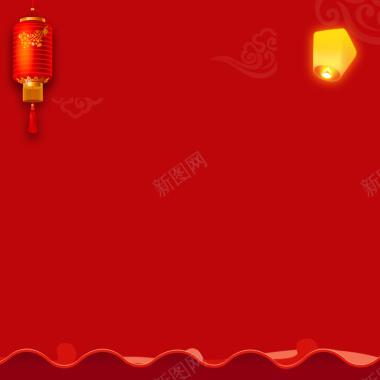 红色中国风简约淘宝天猫年终大促年货节主图背景