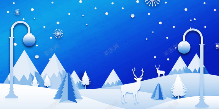 圣诞节雪天背景图背景