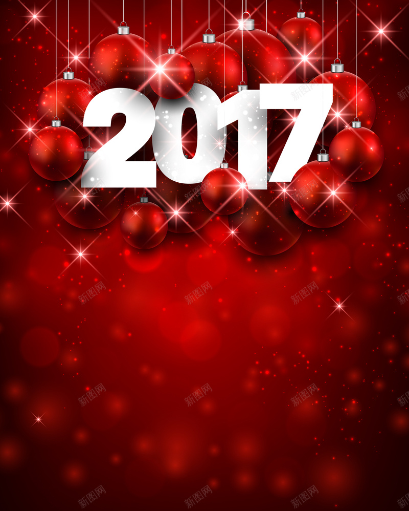 2017新年红色气球背景矢量图ai设计背景_新图网 https://ixintu.com 2017 新年 海报 狂欢 红色气球 背景 矢量图