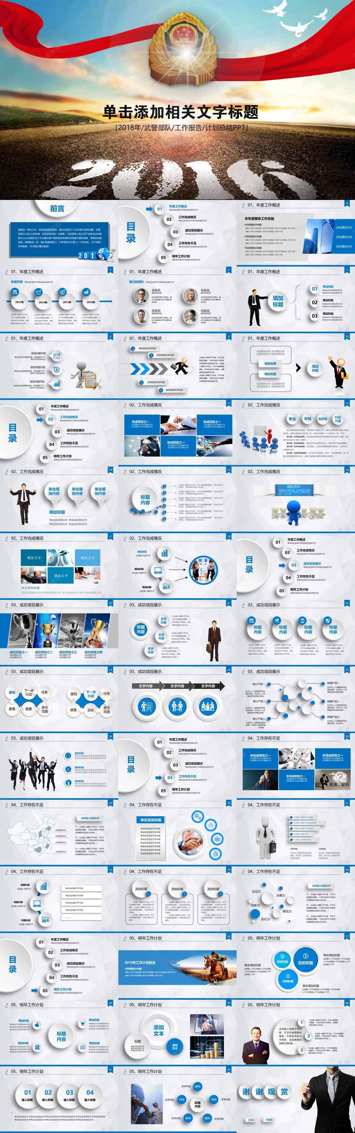 2018年武警部队工作报告计划总结PPTPPT模板_新图网 https://ixintu.com 工作报告 总结 武警部队 计划