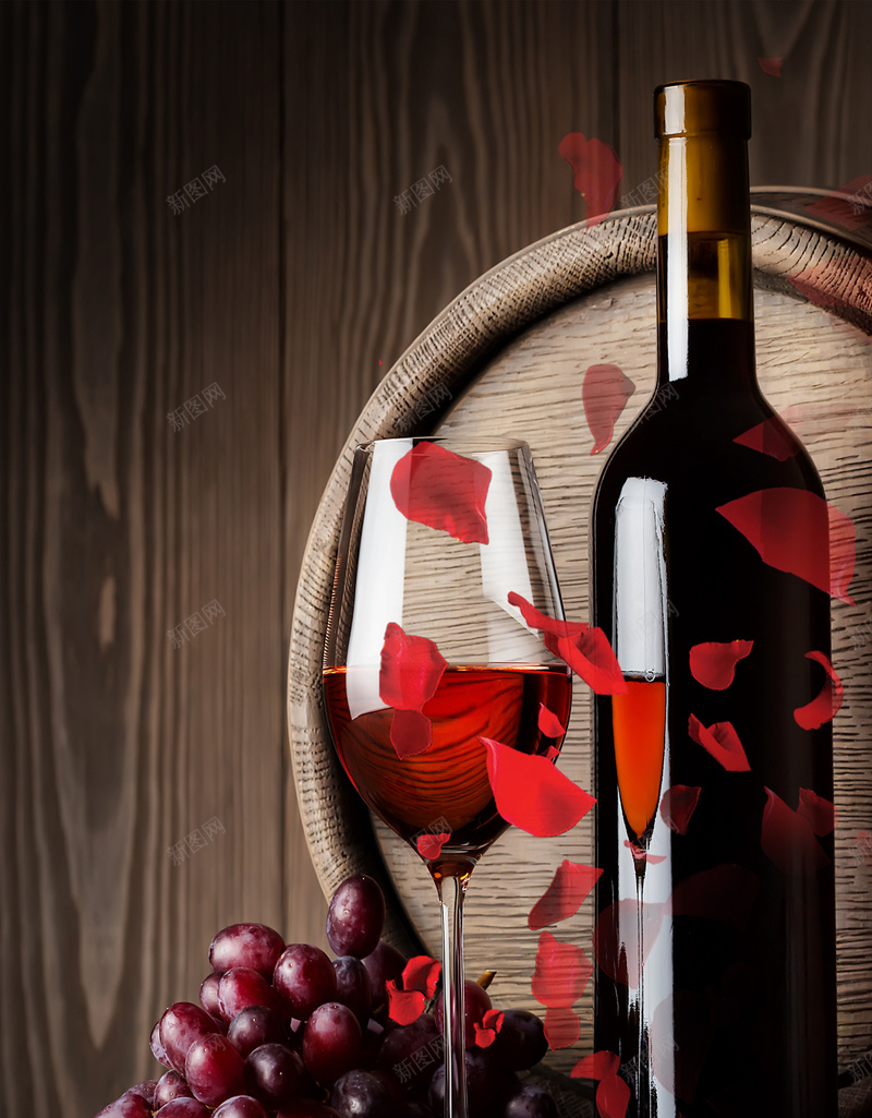 餐厅海报背景psd设计背景_新图网 https://ixintu.com 木板纹 简约 红酒 美味 美食 葡萄 西餐 酒杯 餐厅