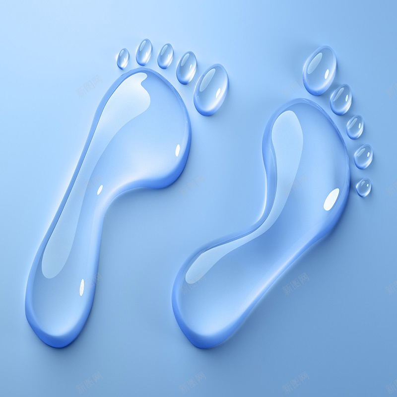 脚印形水滴蓝色背景jpg设计背景_新图网 https://ixintu.com 主图 水滴 纹理 脚印 蓝色 质感