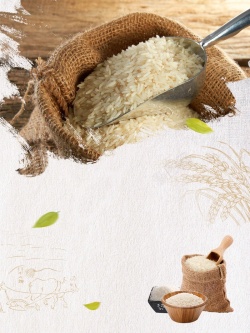粮食的耕种有机大米促销海报高清图片