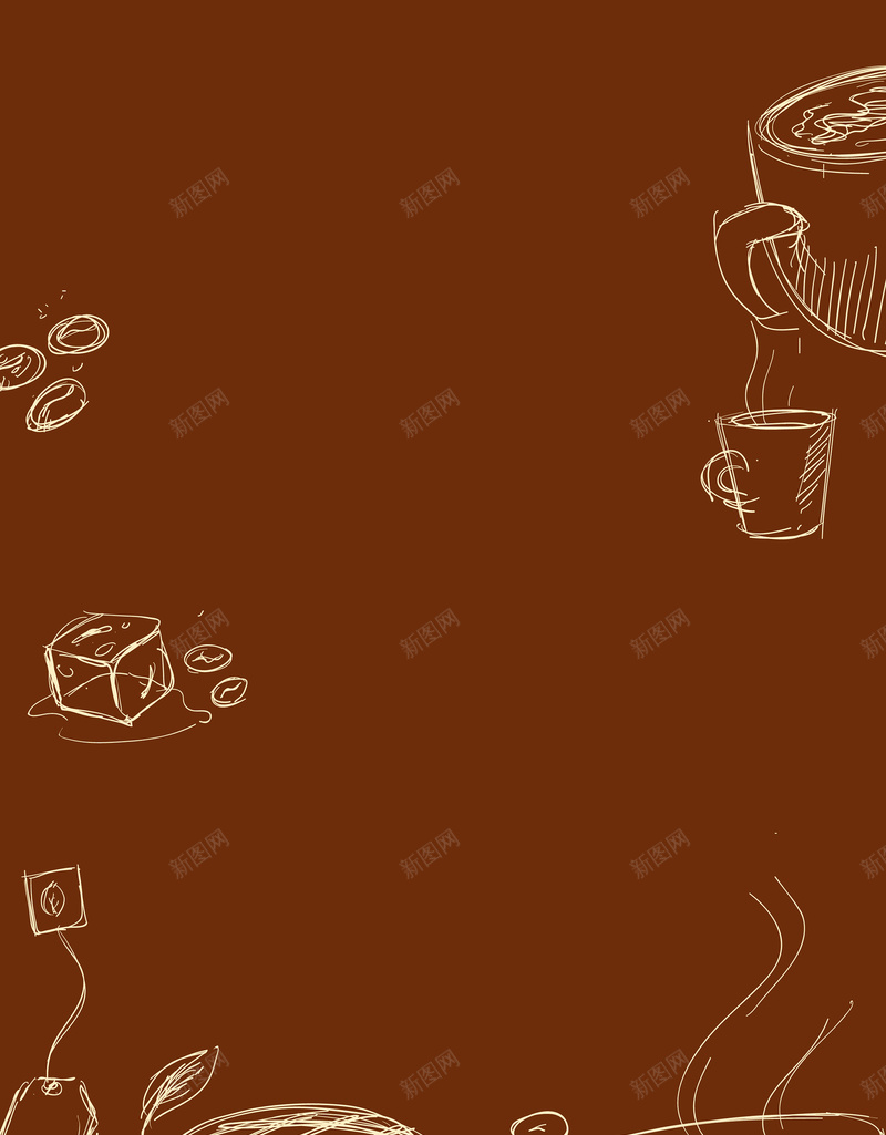 欧式咖啡豆咖啡店海报展板线描背景矢量图ai设计背景_新图网 https://ixintu.com 咖啡店背景 咖啡背景 咖啡色背景 展板背景 欧式背景 海报背景 矢量背景 线描背景 矢量图