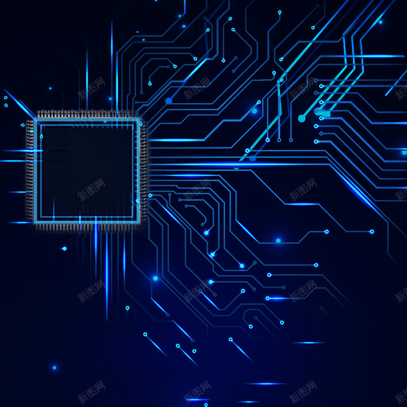 芯片科技线路jpg设计背景_新图网 https://ixintu.com 科技 线路 芯片 蓝色