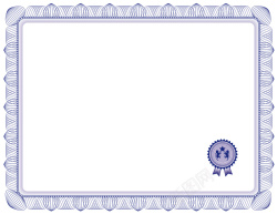 蓝色花纹证书背景矢量图海报