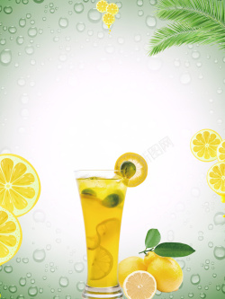 日加满饮料清凉简约橙子夏日饮品海报背景高清图片