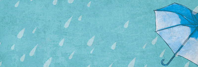二十四节气雨水卡通banner矢量图背景