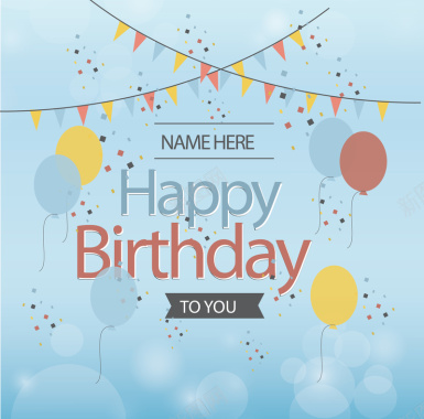 生日主题海报背景矢量图背景