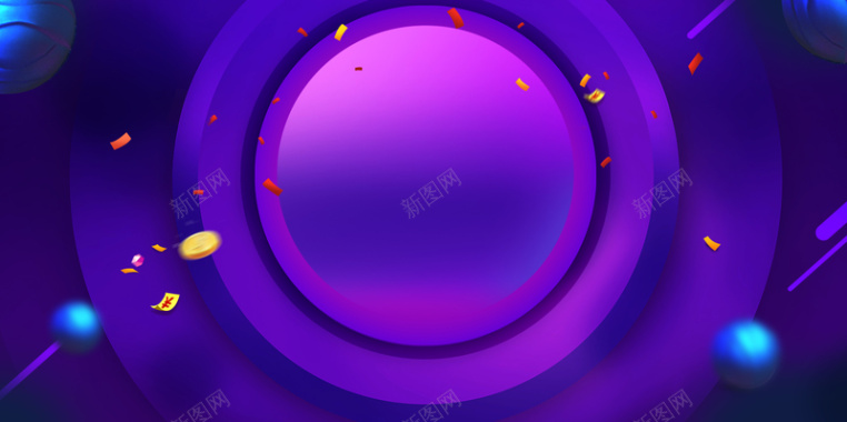 波普圆紫色圆促销背景图背景