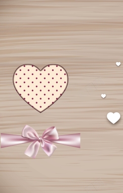 木板上的爱心和蝴蝶结背景矢量图背景