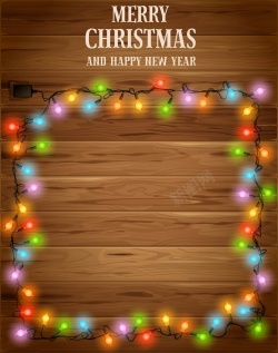 霓虹灯泡矢量文艺霓虹灯木板圣诞节背景高清图片