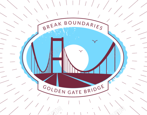 大桥logo简约背景卡通画矢量图背景