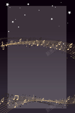 星空音符矢量琴键手绘音乐宣传背景高清图片