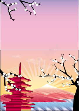 五一劳动节日本旅游海报背景矢量图背景