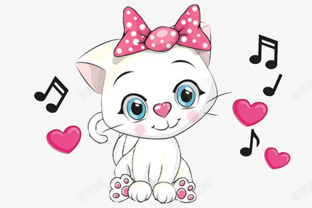 宠物猫咪png免抠素材_新图网 https://ixintu.com 动物 卡通 宠物 带我回家 手绘 爱心 猫咪 音符