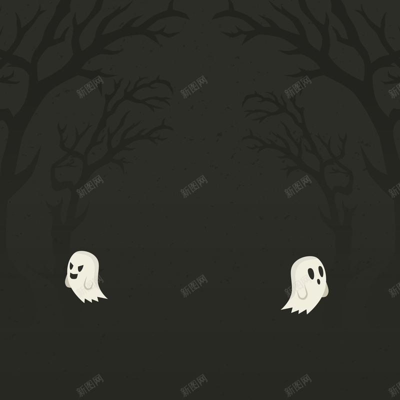 万圣节枯树幽灵背景jpg设计背景_新图网 https://ixintu.com 万圣节 夜晚 幽灵 枯树