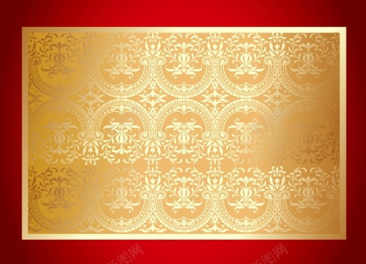 矢量中国风金色传统花纹背景背景