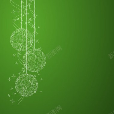 圣诞吊球绿色背景背景