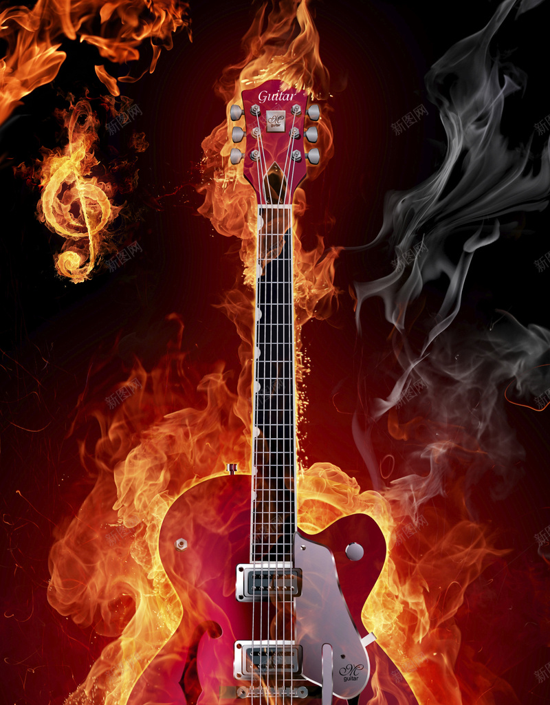 音乐培训背景jpg设计背景_新图网 https://ixintu.com 吉他 吉他海报 弹吉他的人 招生 火焰 背景 音乐 音乐培训 音乐招生