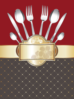 高端宴会豪华餐厅美食菜单背景矢量图海报