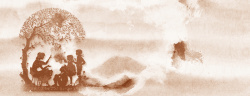 AE沙画教师节文艺手绘沙画棕色banner高清图片