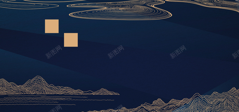 父亲节中国风深蓝背景海报psd设计背景_新图网 https://ixintu.com 促销背景 创意海报背景 大气 山脉 手绘线条山水 母亲节 父亲节 简约 纹理 线描 节日