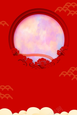 猪红色女包红色2019年猪年喜庆猪年大吉海报背景背景