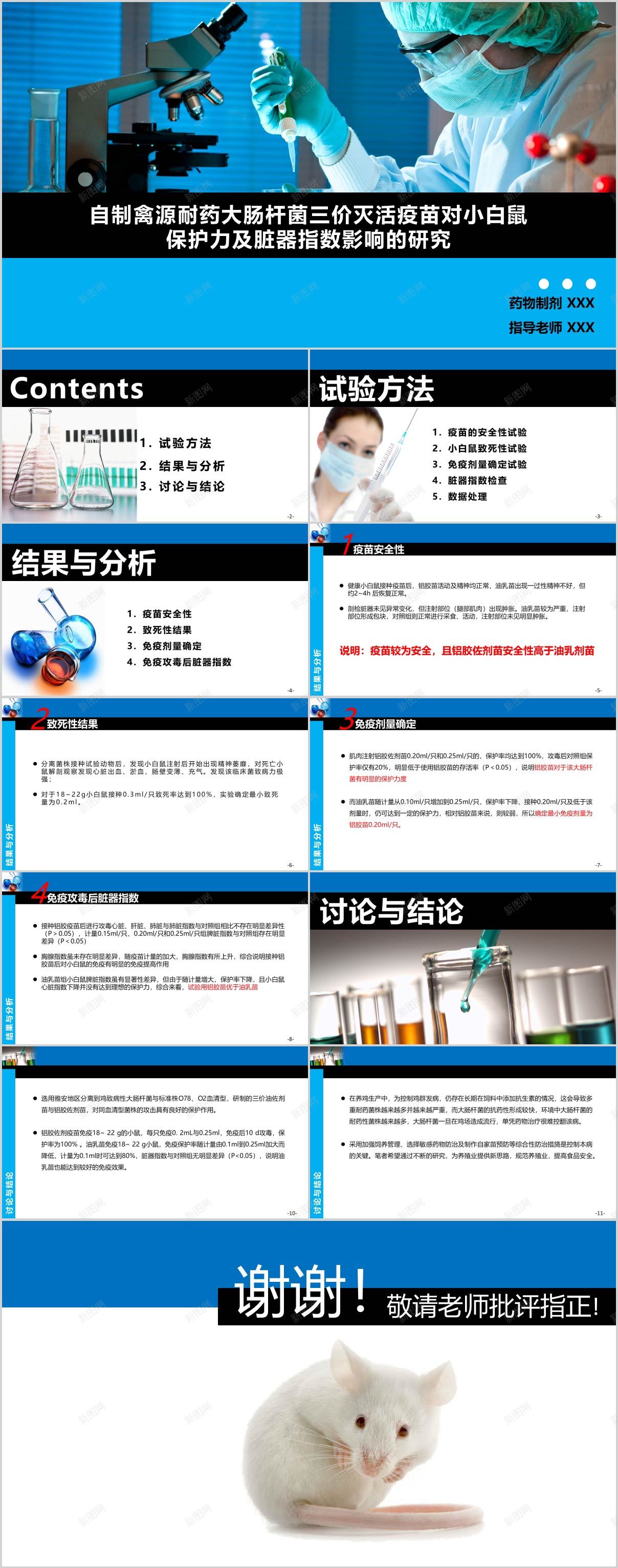 蓝色化学论文模板PPT模板_新图网 https://ixintu.com 化学 模板 蓝色 论文