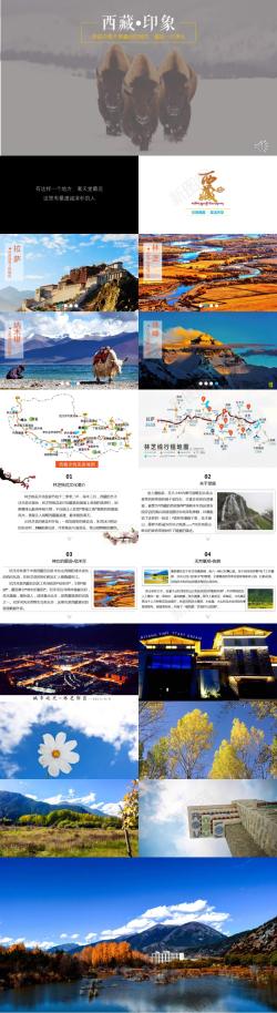 旅游大狂欢西藏印象旅游PPT模板
