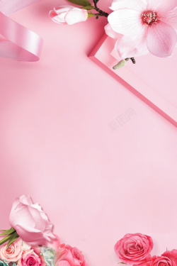 520粉色背景粉色桃花背景元素图高清图片