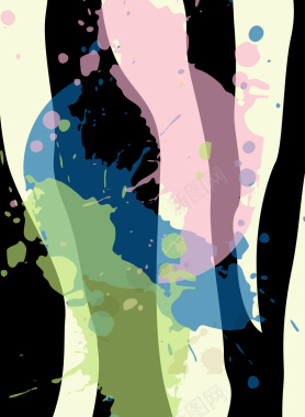 动感抽象条纹涂鸦水彩时尚封面海报背景矢量图背景