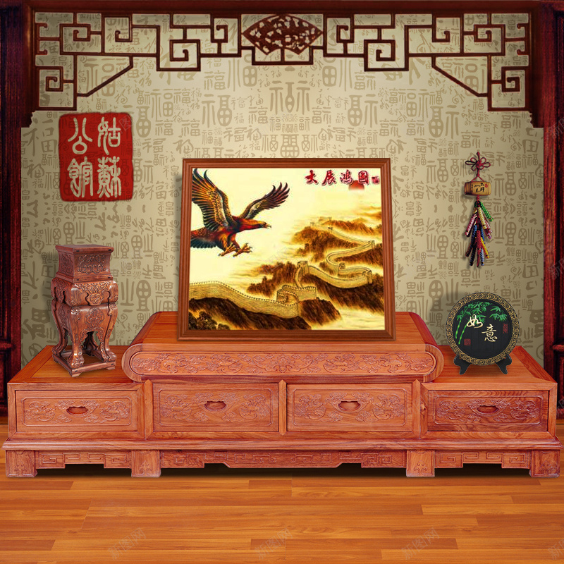 中国风红框家具实木背景jpg设计背景_新图网 https://ixintu.com 中国风 主图 实木 家具 红框