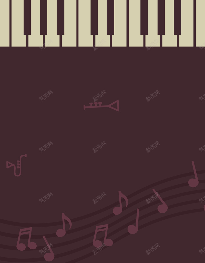 音乐活动广告背景矢量图ai设计背景_新图网 https://ixintu.com 演出 演奏 琴键 素材 背景 钢琴 音乐 音乐会 音符 矢量图
