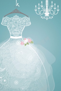 婚纱婚礼简约手绘海报背景背景