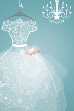 礼服租赁婚纱婚礼简约手绘海报背景高清图片