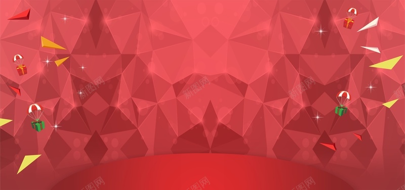 红色立体几何背景cdr设计背景_新图网 https://ixintu.com 几何 扁平 渐变 漂浮 立体 红色 舞台
