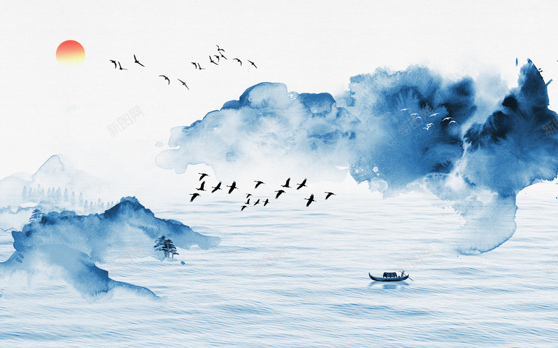 中国风水墨山水1背景图片免费下载-素材7SzVVakqa-新图网