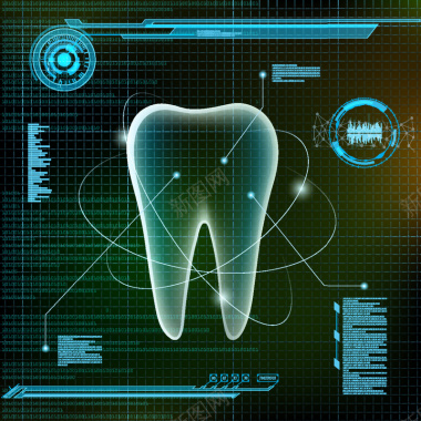 牙齿科技分析图背景矢量图背景